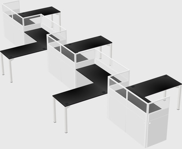 L-shape cubicles
