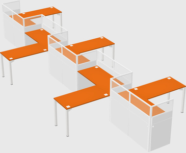 L-shape cubicles