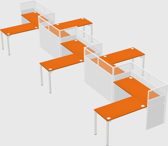 L-shape cubicles