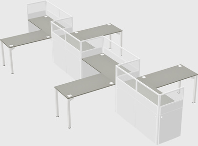 L-shape cubicles