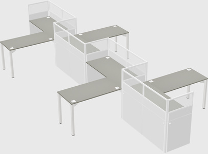 L-shape cubicles