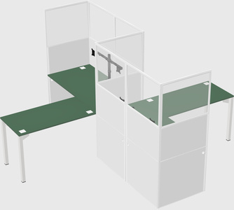 L-shape cubicles