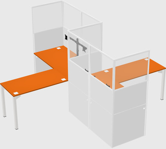 L-shape cubicles