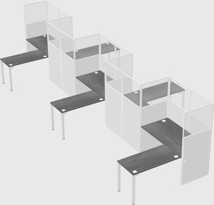 L-shape cubicles