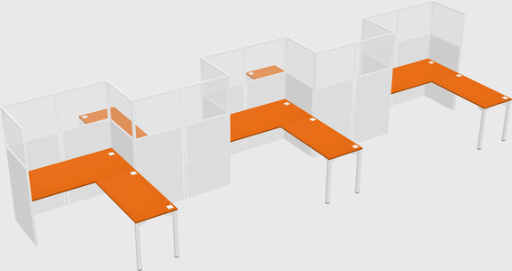 L-shape cubicles