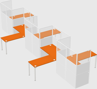 L-shape cubicles