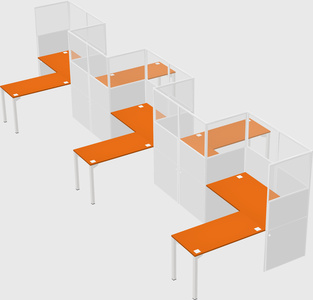 L-shape cubicles