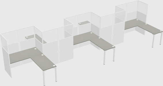 L-shape cubicles