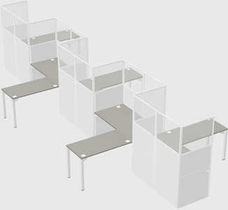 L-shape cubicles