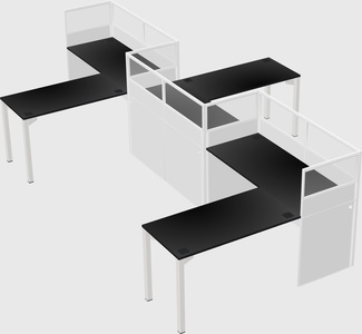 L-shape cubicles