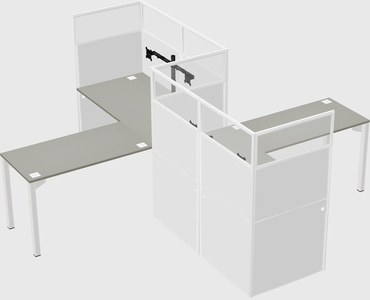 L-shape cubicles