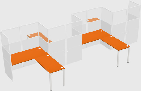 L-shape cubicles