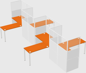 L-shape cubicles