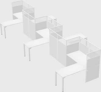 L-shape cubicles