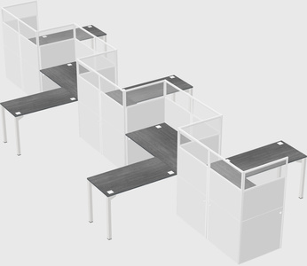 L-shape cubicles