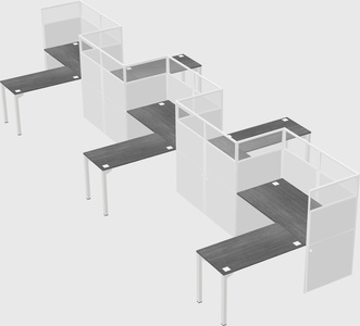 L-shape cubicles