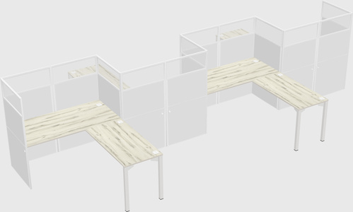 L-shape cubicles