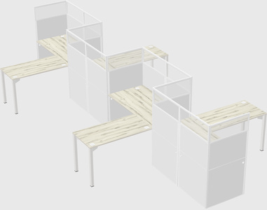 L-shape cubicles