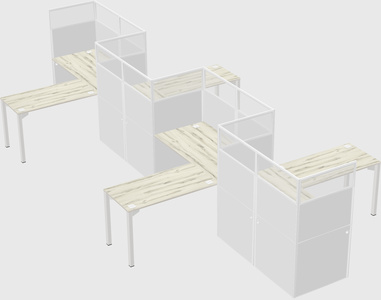L-shape cubicles