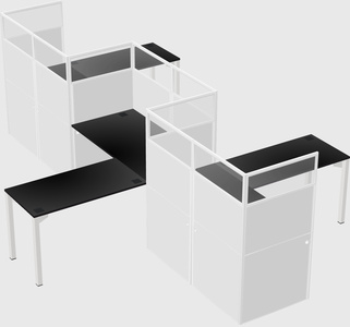 L-shape cubicles