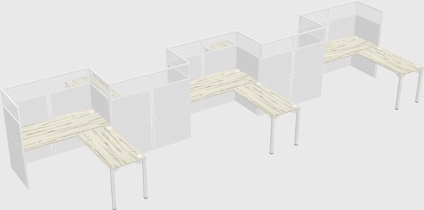 L-shape cubicles
