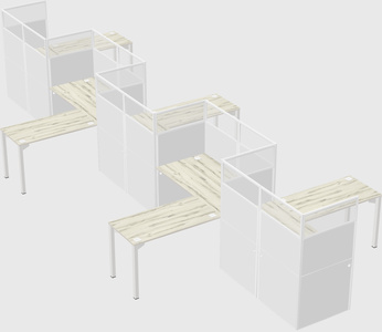 L-shape cubicles