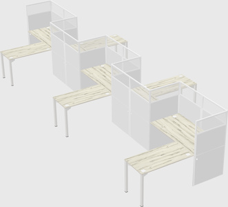L-shape cubicles
