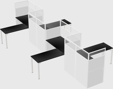 L-shape cubicles