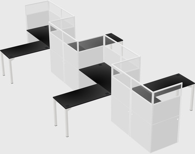 L-shape cubicles