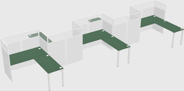 L-shape cubicles