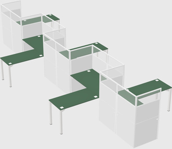 L-shape cubicles