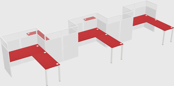 L-shape cubicles