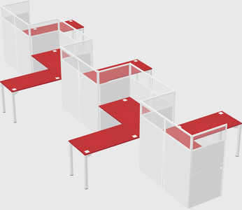 L-shape cubicles