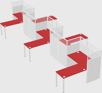 L-shape cubicles