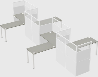 L-shape cubicles