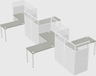 L-shape cubicles