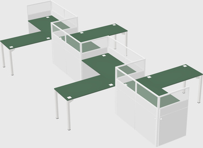 L-shape cubicles