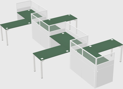 L-shape cubicles