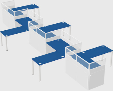 L-shape cubicles
