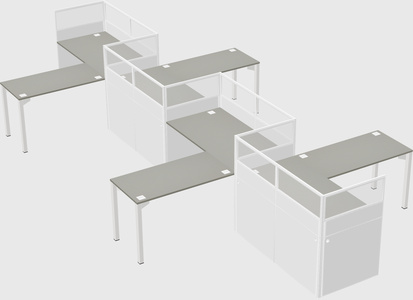 L-shape cubicles