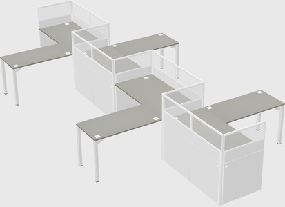L-shape cubicles