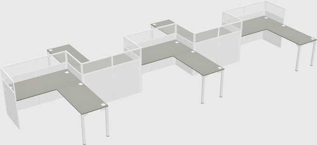 L-shape cubicles