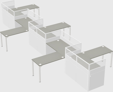 L-shape cubicles