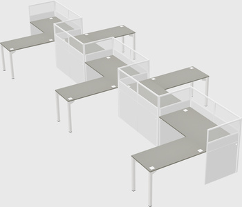L-shape cubicles