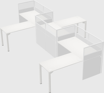 L-shape cubicles