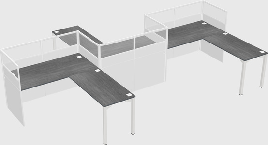 L-shape cubicles