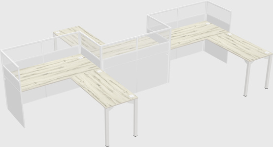 L-shape cubicles