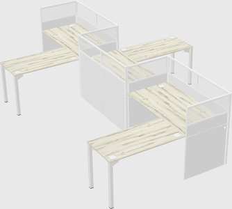 L-shape cubicles