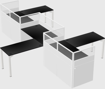 L-shape cubicles