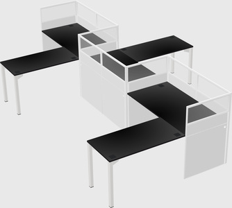 L-shape cubicles